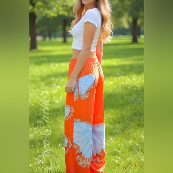 Classy Butterflies  Print Casual Pants - Picture 5 of 10